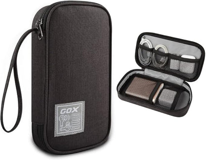 GOX Electronic Cable Tech Cord Organizer Travel Case Small Cable Storage Bag for Earbuds Charger Pouch