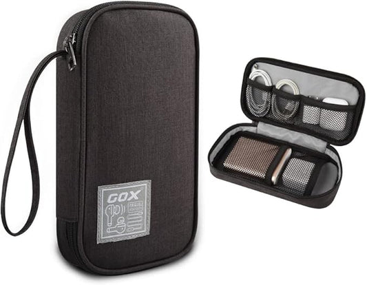 GOX Electronic Cable Tech Cord Organizer Travel Case Small Cable Storage Bag for Earbuds Charger Pouch