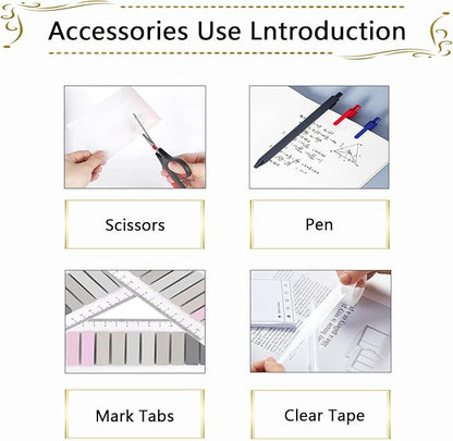 Office Supplies,Desk Accessories, Stapler and Tape Dispenser Set for Women with Stapler, Tape Dispenser, Staple Remover, Staples, Clips, Scissor and Tabs,Gift for Students, Coworkers