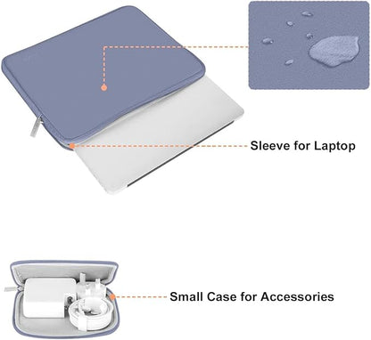 MOSISO Laptop Case 13.3 inch, 13-13.3 inch Laptop Sleeve Bag Compatible with MacBook Air/Pro 13/Pro 14 M5 M4 M3 M2 M1, HP Dell ASUS Lenovo, Neoprene Computer Sleeve Bag with Small Case, Lavender Gray