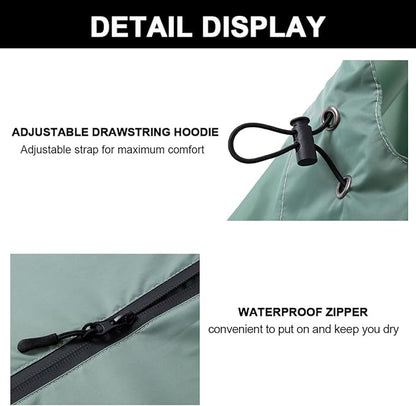 Fashion Hooded Rain Poncho Waterproof Raincoat Jacket with pocket for Women/Men/Adult