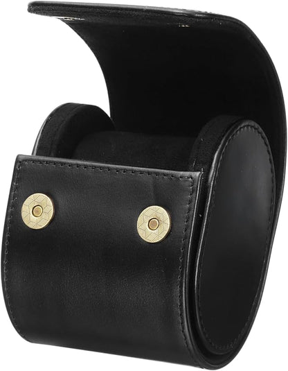 HARFINGTON Watch Roll Travel Case Single Slot Portable Leather Watch Case for Men and Women, Watches Storage Organizer with Removable Pillows for Traveling, Display, Home Storage, Dark Black