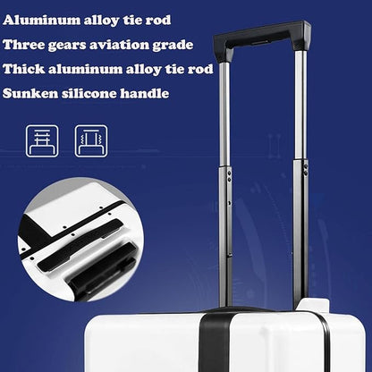 Electric Suitcase That Follows You, Smart Fingerprint Unlock Riding Trolley Case with Mobile Charging, Hardside Luggage Auto Follow, APP Control (C)