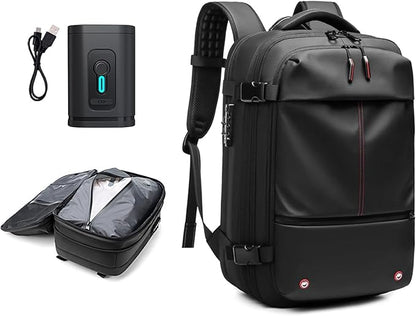 Airback Air Vacuum Vacpack Backpack for Travel with Pump (Black)