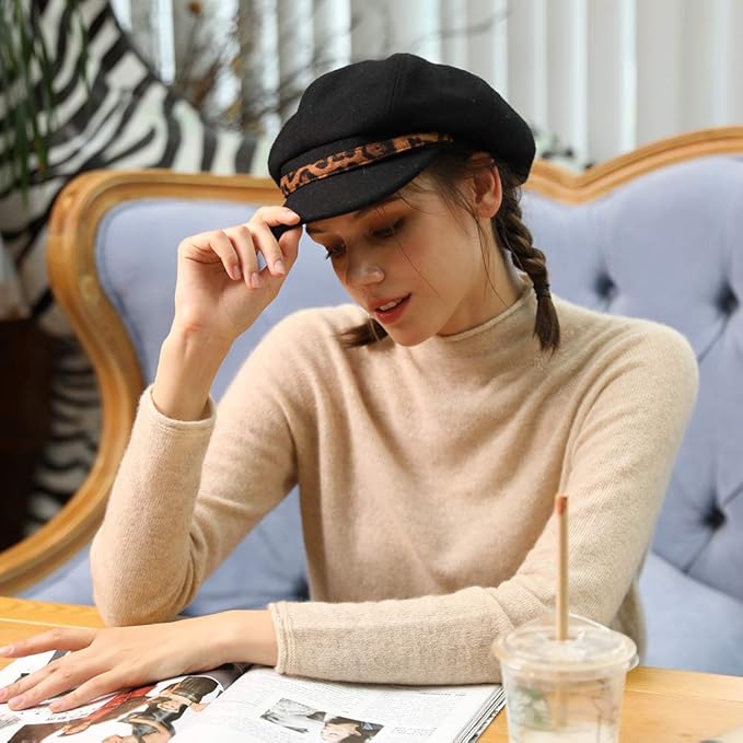 Comhats Wool Fashion Newsboy Hats for Women Winter Warm Pageboy Cabbie Cap Beret