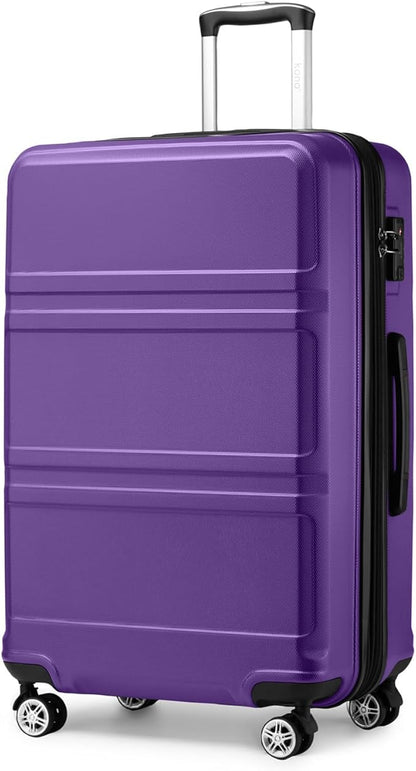 Kono 28 Inch Luggage Expandable Suitcase with Spinner Wheels TSA Lock Lightweight PC+ABS Hardside Large Checked Luggage Durable Rolling Suitcase Purple