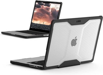 URBAN ARMOR GEAR UAG Designed for MacBook Pro 14 inch Case 2025 M5, 2021-2024 M4/M4 Pro/M4 Max A3434 A3112 A3401 A3185 A2918 A2992 Rugged Military Grade Plyo Laptop Cover, Translucent Clear Ice