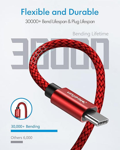 CLEEFUN Short USB C to USB C Cable 60W, USBC to USBC, [5-Pack, 1 ft] Type C to C Charger Cord Fast Charging for iPhone 16 15 Pro Max/Plus, for Samsung Galaxy S25 S24 S23, for iPad/MacBook Pro/Air