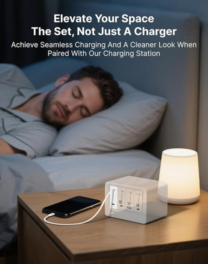 Gitryin Portable Micro USB Charger, Retractable Wall Charger with 33.5in Charging Cable, 40W Fast Charging Block with USB C Port Compatible with Samsung Galaxy S7 S6 J8 J7 Note 5,Kindle,LG,PS4,Camera