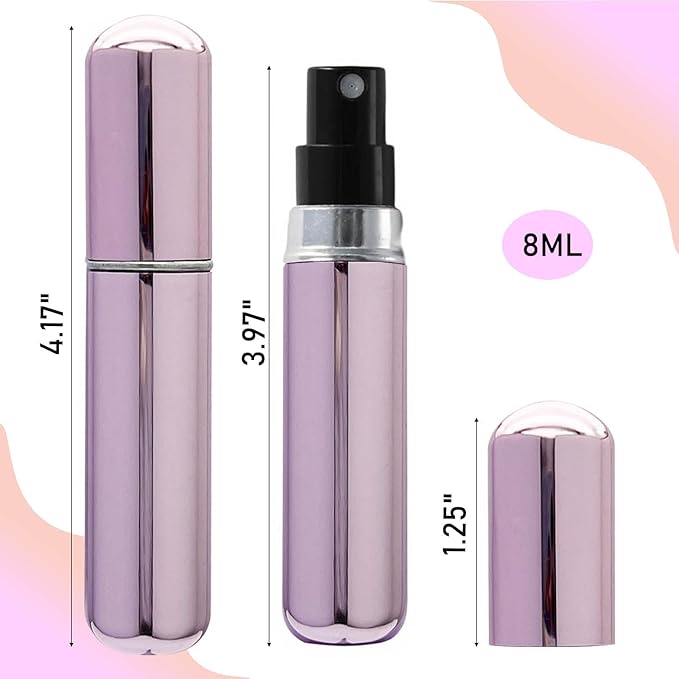 Travel Refillable Perfume Bottle - 8ML Perfume Refillable Bottle Atomizer Sprayer for Perfume Small and Portable, Easy to Filling Suitable for Traveling Outgoing(4pcs, 8ml)