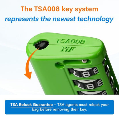 Forge TSA Approved Luggage Locks 4 Digit Combination TSA Travel Locks with TSA008, Open Alert Indicator, Zinc Alloy Body for Luggage, Suitcase, Backpack, and More. 3 Color 6 Locks.