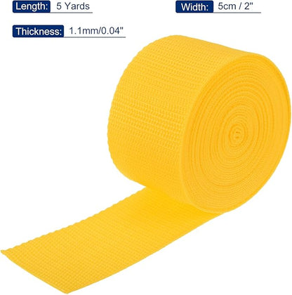 MECCANIXITY Lightweight Polypropylene Webbing Strap 2" 5 Yard Backpack Strapping Band Dark Yellow for Outdoor Luggage Cargo Straps