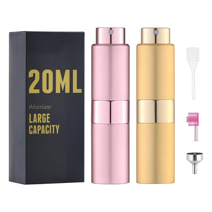 Perfume Travel Refillable Atomizer Bottle: Cologne Spray Mini for Refill - Empty Fragrance Sprayer for Men - Large Size 20ML Black