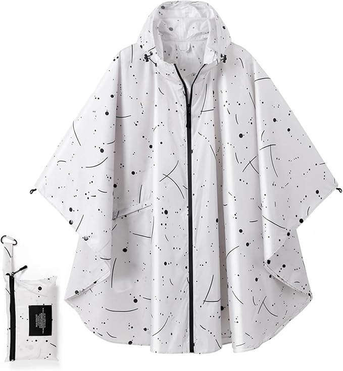 Fashion Hooded Rain Poncho Waterproof Raincoat Jacket with pocket for Women/Men/Adult