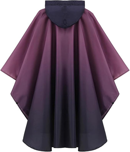Fashion Hooded Rain Poncho Waterproof Raincoat Jacket with pocket for Women/Men/Adult