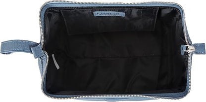 KomalC Premium Buffalo Leather Toiletry Bag for Men & Women With Water resistant Lining, Grooming Travel Pouch, Unisex Wash Bag for Toiletries, Gifts for Men and Women
