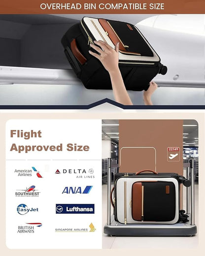 LOVEVOOK Carry on Suitcase 22x14x9 Airline Approved,20 inch Lightweight Waterproof Suitcases with 360° silent swivel wheels, TSA Lock and Compartment, travel Suitcase Black-violet-indigo-Purple