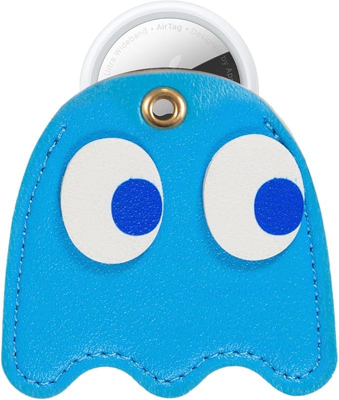 Sonix Keychain Case Compatible with Apple AirTag | Protective AirTag Cover Keychain Charm | Pac-Man Classic - Inky