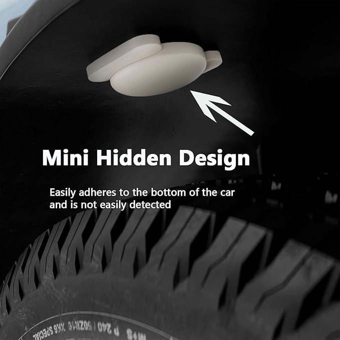 Car GPS Tracking for Vehicles, 2PCS Real Time GPS Tracker for Car Work with Find My (iOS Only), Hidden Mini GPS Tracker Device, No Monthly Fee (White Tracker, White Magnetic Case)