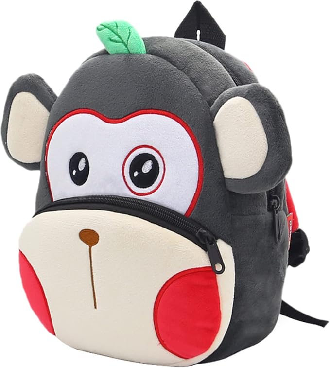 KISSOURBABY Zoo Toddler Kids Backpacks Cute Plush Little Girls Boys,Monkey