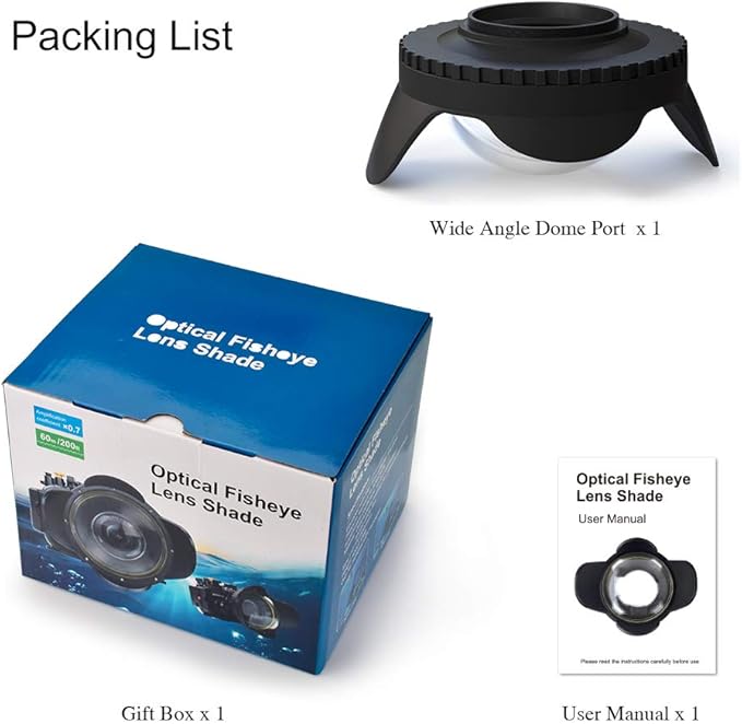 Sea frogs 67mm Dome Port Lens Accessory for Waterproof Underwater Housing, 60m/197ft Depth Protection, Waterproof IPX8 Rated