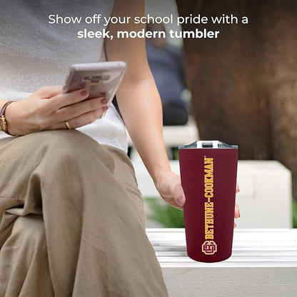 Campus Colors NCAA Stainless Steel Tumbler perfect for Gameday - 18 oz - Double Walled - Keeps Drinks Perfectly Insulated (Bethune-Cookman University - Maroon)