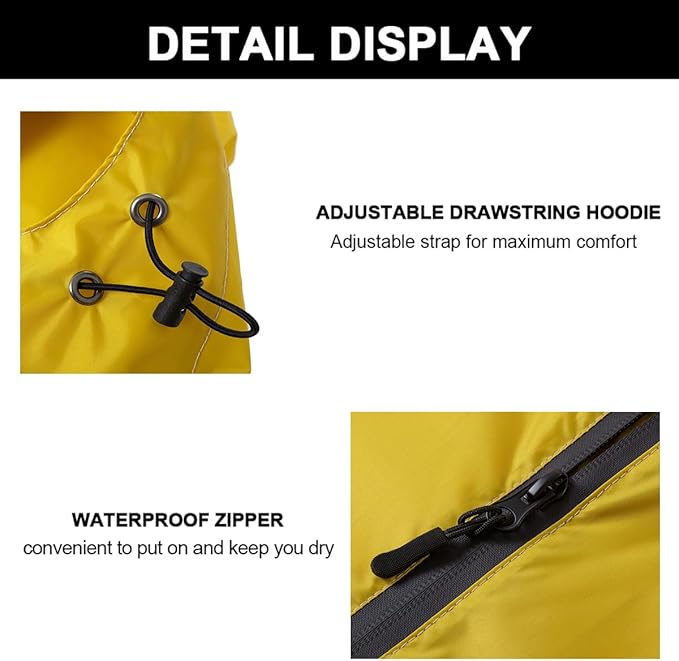 Fashion Hooded Rain Poncho Waterproof Raincoat Jacket with pocket for Women/Men/Adult