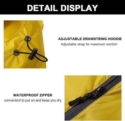 Fashion Hooded Rain Poncho Waterproof Raincoat Jacket with pocket for Women/Men/Adult