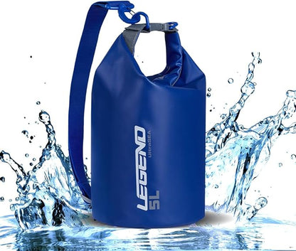 Legend UltraSEA Waterproof Dry Bag 5L/10L/20L/30L - Drybag Waterproof Bag for Kayaking, Swimming & Travel, Roll Top Floating Dry Bag, Lightweight Dry Sack for Boating, Rafting and Beach - 5L Blue