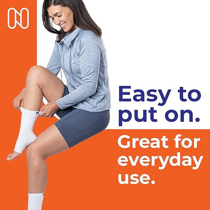 NanoSocks Compression Socks for Women & Men (1 Pair) - BEST Ankle Brace Support Sleeve for Neuropathy, Plantar Fasciitis, Diabetic Foot Nerve Pain Relief - Toeless (Medium, Black)