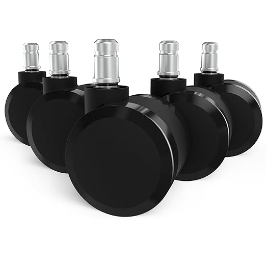 Office Chair Caster Wheels Replacement, 2.36"(60mm) Casters Replacement for Herman Miller Aeron Chair, Universal Size for Carpet and Hardwood Floors(Set of 5)
