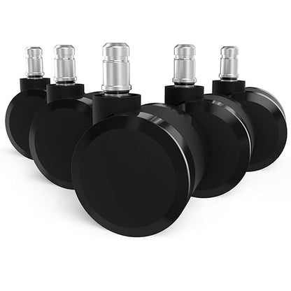 Office Chair Caster Wheels Replacement, 2.36"(60mm) Casters Replacement for Herman Miller Aeron Chair, Universal Size for Carpet and Hardwood Floors(Set of 5)