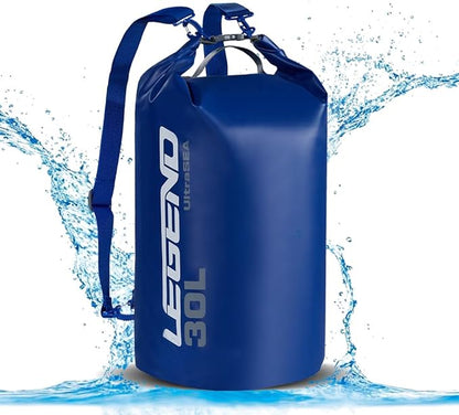 Legend UltraSEA Waterproof Dry Bag 5L/10L/20L/30L - Drybag Waterproof Bag for Kayaking, Swimming & Travel, Roll Top Floating Dry Bag, Lightweight Dry Sack for Boating, Rafting and Beach - 30L Blue