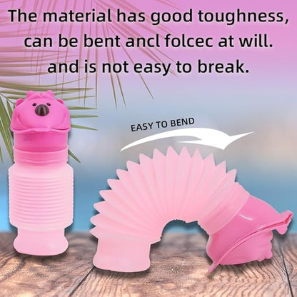 Pee Bottles for Kids Boys Men Women, Adjustable Emergency Urinal 600ml, Portable Leakproof Pocket Toilet for Car, Travel Urinals, Collapsible Urinals Mini Mobile Toilet Potty,1 PCS(Pink)