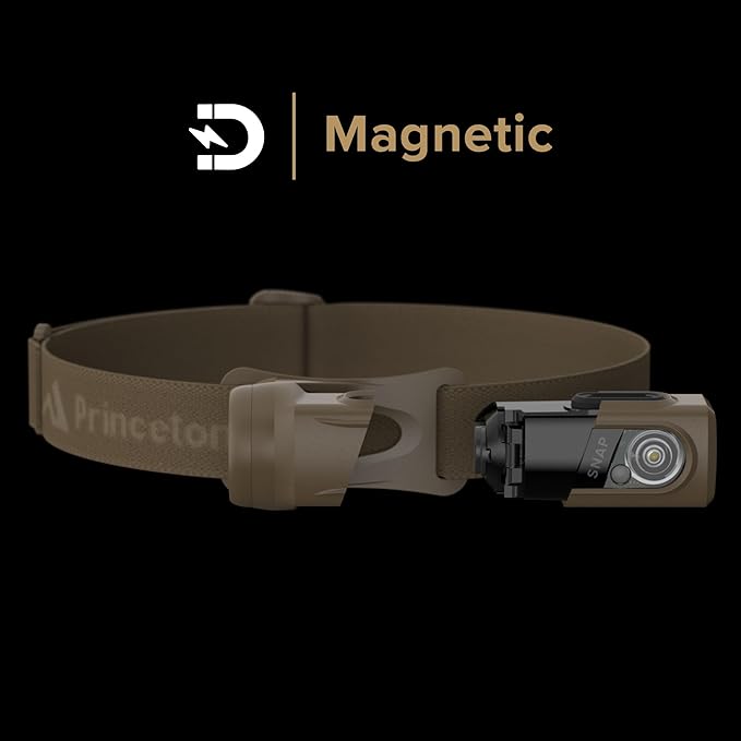 Princeton Tec SNAP 450 RW Solo - Modular 3-in-1 Light, 450 Lumens, Red & White LEDs, Headlamp, Lantern, Magnetic Base, IPX4 Water Resistant, Tactical Utility Light, Tan