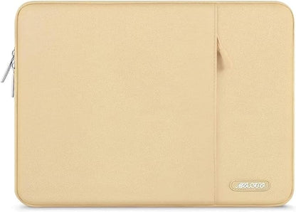 MOSISO Laptop Case 15 inch, 15 inch Laptop Sleeve Compatible with MacBook Air 15 M4 A3241 M3 A3114 M2 A2941 2025 2024 2023,Dell XPS 15,Polyester Vertical Computer Sleeve Bag with Pocket, Camel
