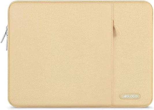MOSISO Laptop Case 15 inch, 15 inch Laptop Sleeve Compatible with MacBook Air 15 M4 A3241 M3 A3114 M2 A2941 2025 2024 2023,Dell XPS 15,Polyester Vertical Computer Sleeve Bag with Pocket, Camel
