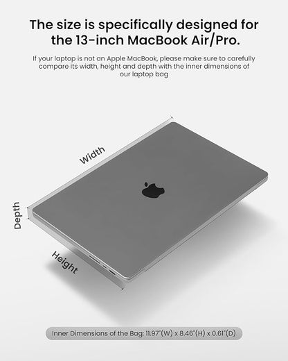 tomtoc 360 Protective Laptop Carrying Case for 2025 13-inch MacBook Air M4/A3240 M3/A3113 M2/A2681 M1/A2337, MacBook Pro M2/A2686 M1/A2337, iPad Pro M4 & iPad Air M3, Water-Resistant Laptop Bag
