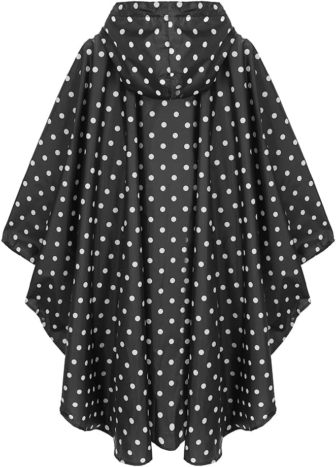 Fashion Hooded Rain Poncho Waterproof Raincoat Jacket with pocket for Women/Men/Adult