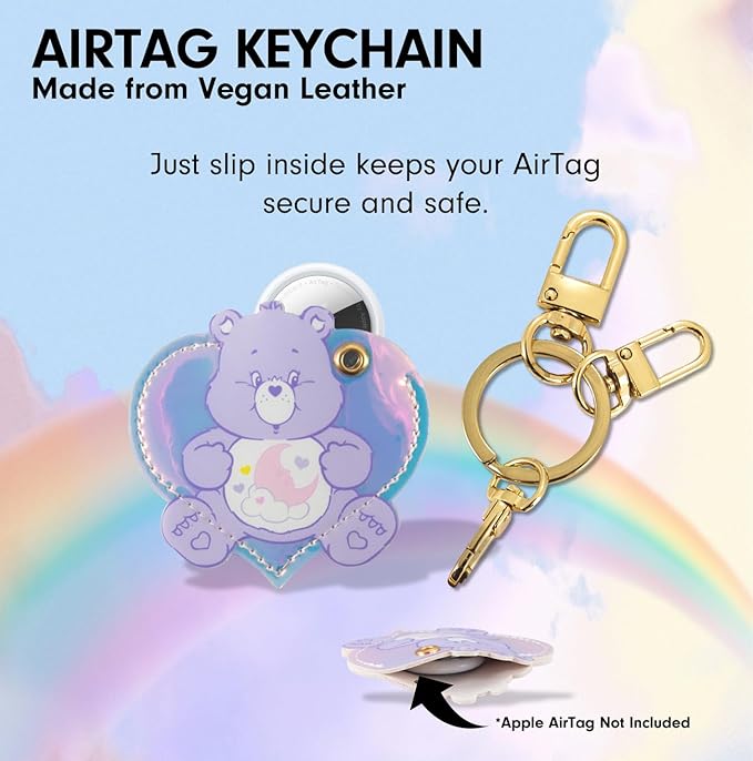 Sonix x Care Bears Keychain Case Compatible with Apple AirTag | Protective AirTag Cover Keychain Charm | Purple | Sweet Dreams Bear