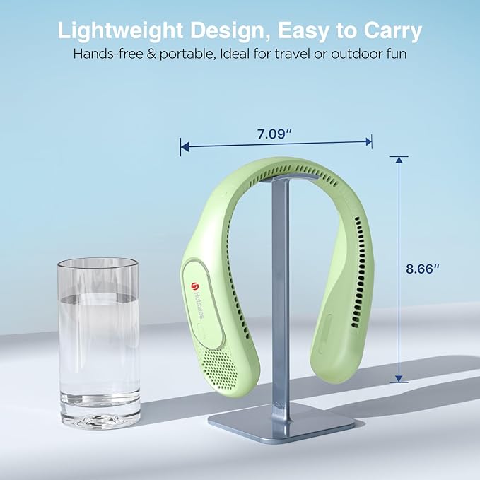 Hotsales Neck Fan, Hands Free Bladeless Neck Fans Portable Rechargeable, 6000 mAh Battery Operated Wearable Personal Fan, Cooling Neck Fan, 3 Speeds, USB Fan Gifts for Men, Women, Travel, Outdoor
