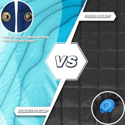 Outdoor Camping Blanket - Puffy Camping Blanket Packable,Sherpa Fleece Warm Blanket for Camping, Outdoors, Travel, Stadium, Festivals, Beach, Hammock 56"x 78" Machine Washable, DWR, Lightweight