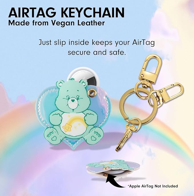 Sonix x Care Bears Keychain Case Compatible with Apple AirTag | Protective AirTag Cover Keychain Charm | Green Wish Bear