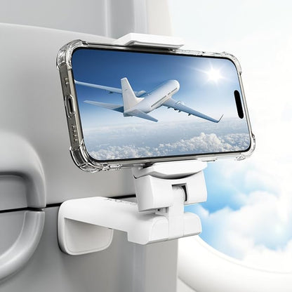 Klearlook Universal Flight Phone Holder, White, Foldable, 360 Rotation, Compatible with 4.7-6.9 Inch Phones
