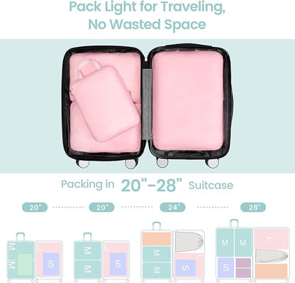 Cambond Compression Packing Cubes for Travel Women - Expandable Travel Bags Luggage Organizers Travel Essentials Compression Cubes for Travel Carry on Suitcases Organizer