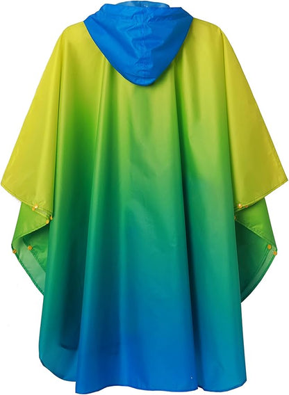 SaphiRose Unisex Rain Poncho Waterproof Raincoat Hooded for Adults Women with Pockets