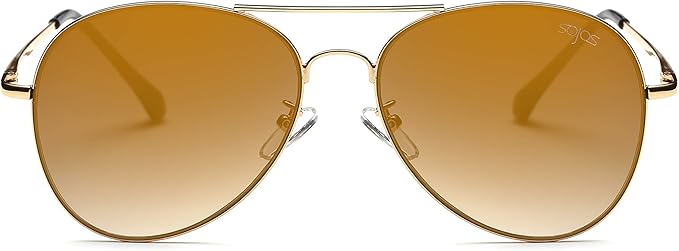 SOJOS Classic Aviator Sunglasses for Women Men Metal Frame Spring Hinges SJ1030
