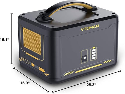 VTOMAN 2376Wh Portable Power Station, Jump 1500X Solar Generator with Extra Battery, 3000W Peak Durable LiFePO4 (LFP) Battery Station with 1500W AC Outlets, PD 100W for Home Backup & RV/Van Camping