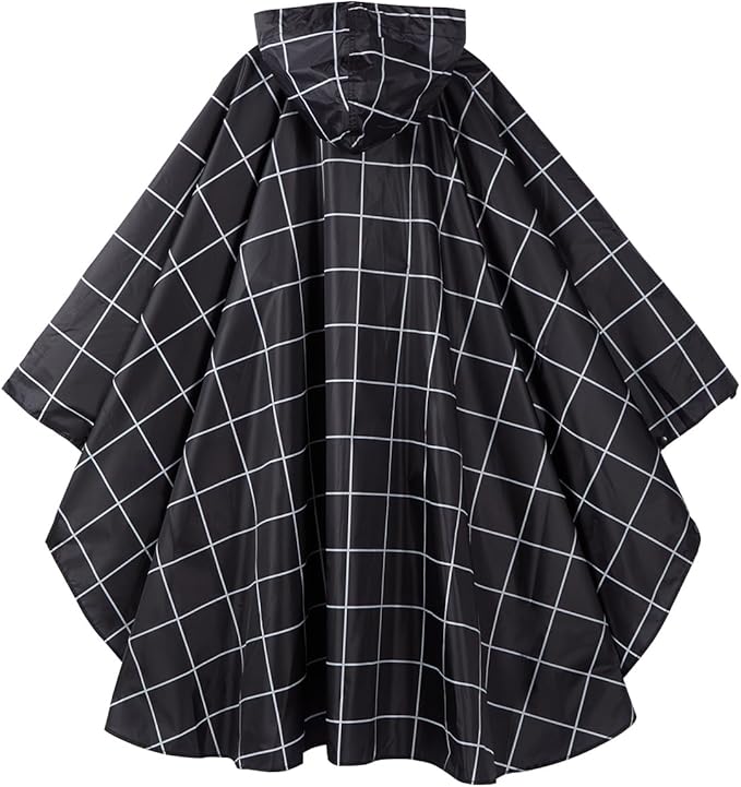 Fashion Hooded Rain Poncho Waterproof Raincoat Jacket with pocket for Women/Men/Adult