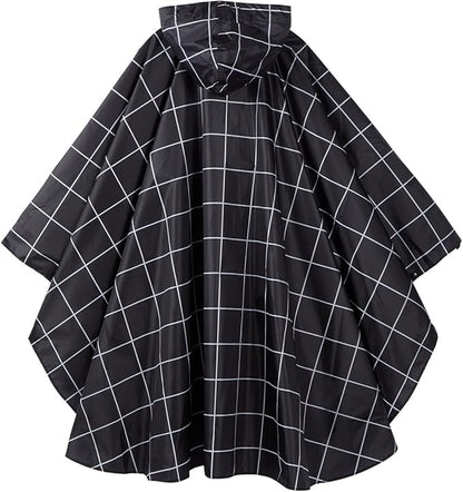 Rain Poncho Jacket Coat Hooded Zipper Style for Women/Men/Adult with Pocket